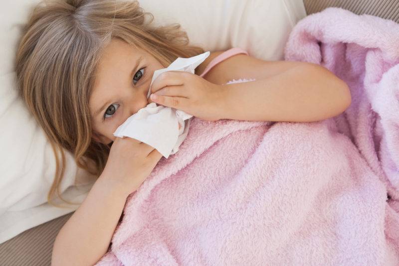 Child Blowing Nose Allergies